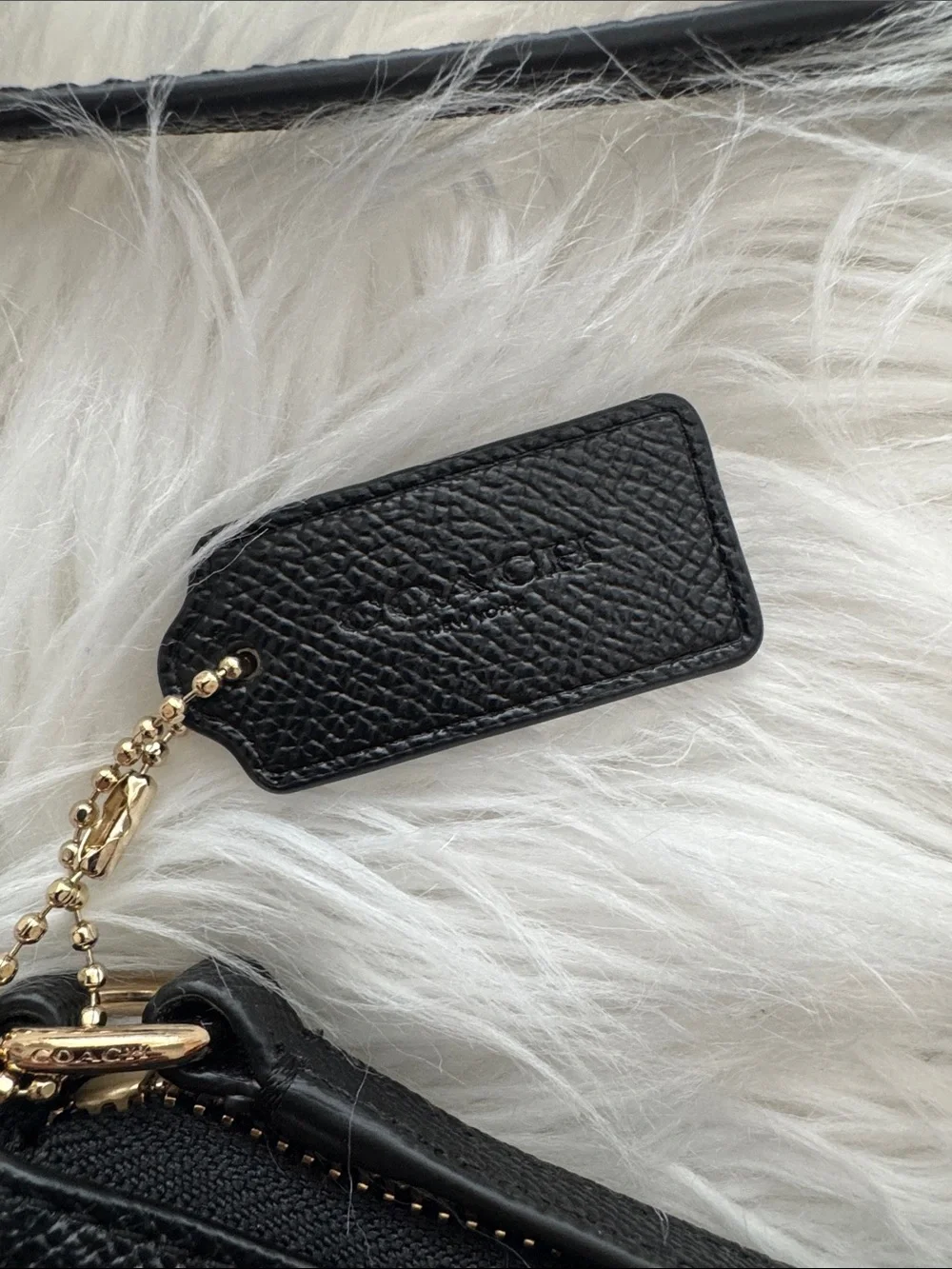 Coach Black Pebbled Leather Crossbody with Gold Logo
